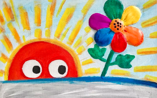 【爱阅·家】立冬的绘本《彩虹色的花》 延伸手工 彩虹色的拼贴画